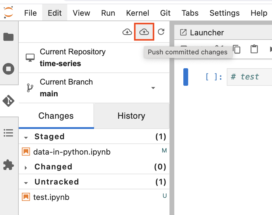 screenshot of git Push committed changes